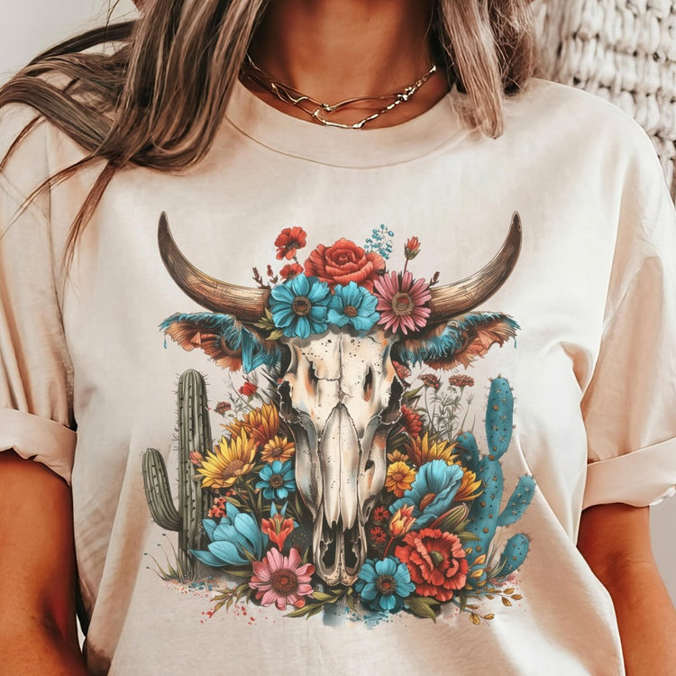 Boho T-Shirt mit Western-Motiv – nachhaltig produziert