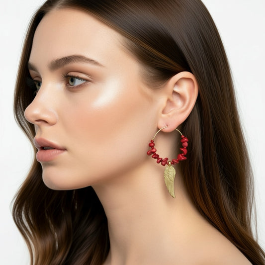 Red Statement Earrings Boho