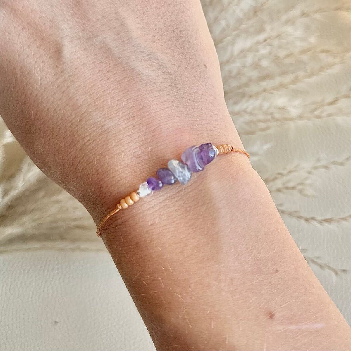 Armband Februar Geburtsstein Amethyst - Armbänder