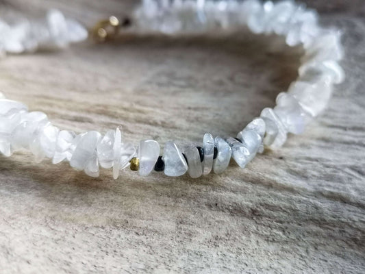 Armband, Regenbogen - Mondstein, Goldfilled - Armband