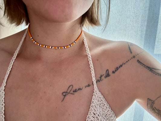 verstellbare, dünne Perlenkette "Iris", Boho Stil - Halsketten