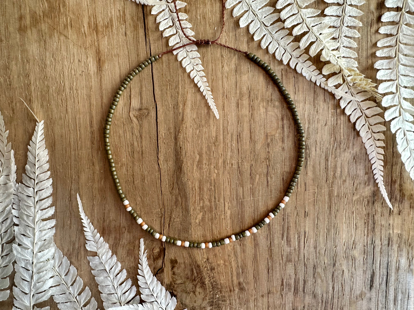 verstellbare, dünne Perlenkette "Iris", Boho Stil - Halsketten