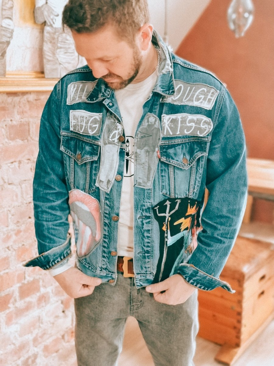 Individualisierte Jeansjacke "König von Scheißegalien" (Gr. L) -
