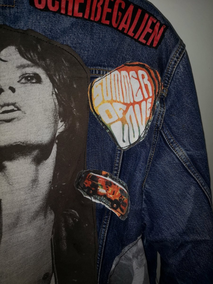 Individualisierte Jeansjacke "König von Scheißegalien" (Gr. L) -