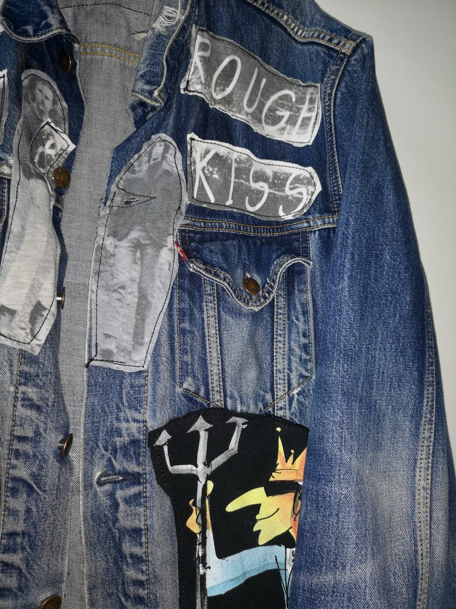 Individualisierte Jeansjacke "König von Scheißegalien" (Gr. L) -