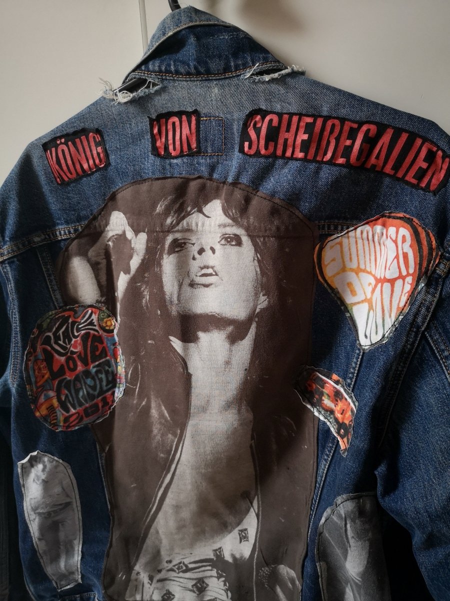 Individualisierte Jeansjacke "König von Scheißegalien" (Gr. L) -