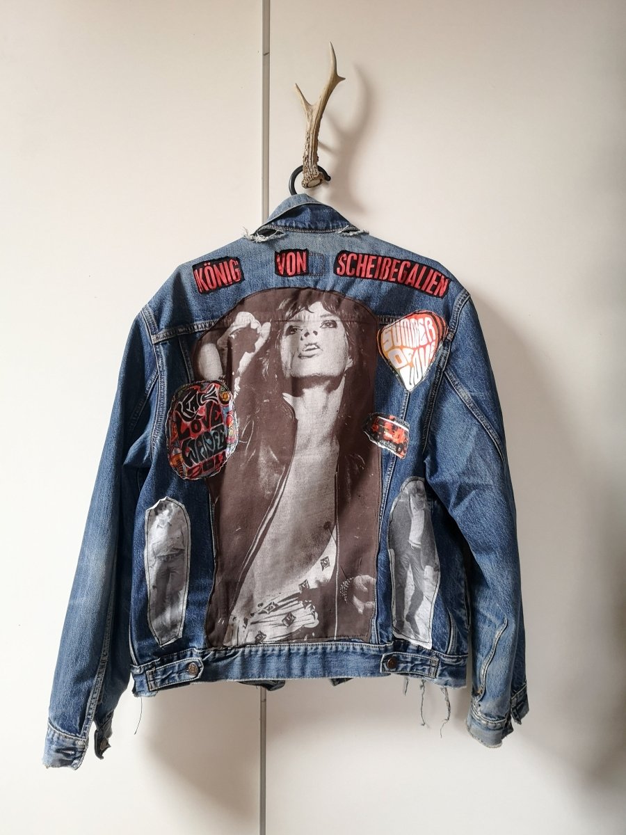 Individualisierte Jeansjacke "König von Scheißegalien" (Gr. L) -