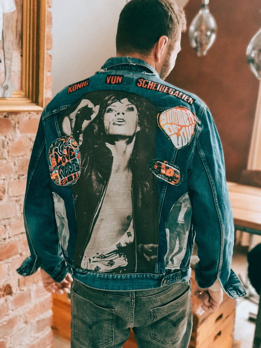 Individualisierte Jeansjacke "König von Scheißegalien" (Gr. L) -