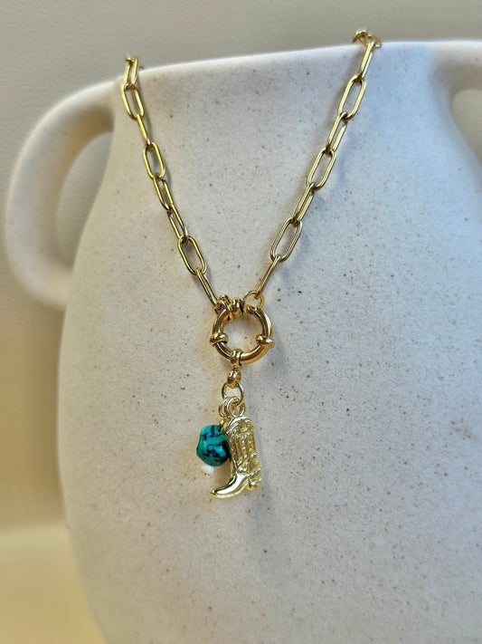 Kette Charms Cowgirl gold - Halsketten