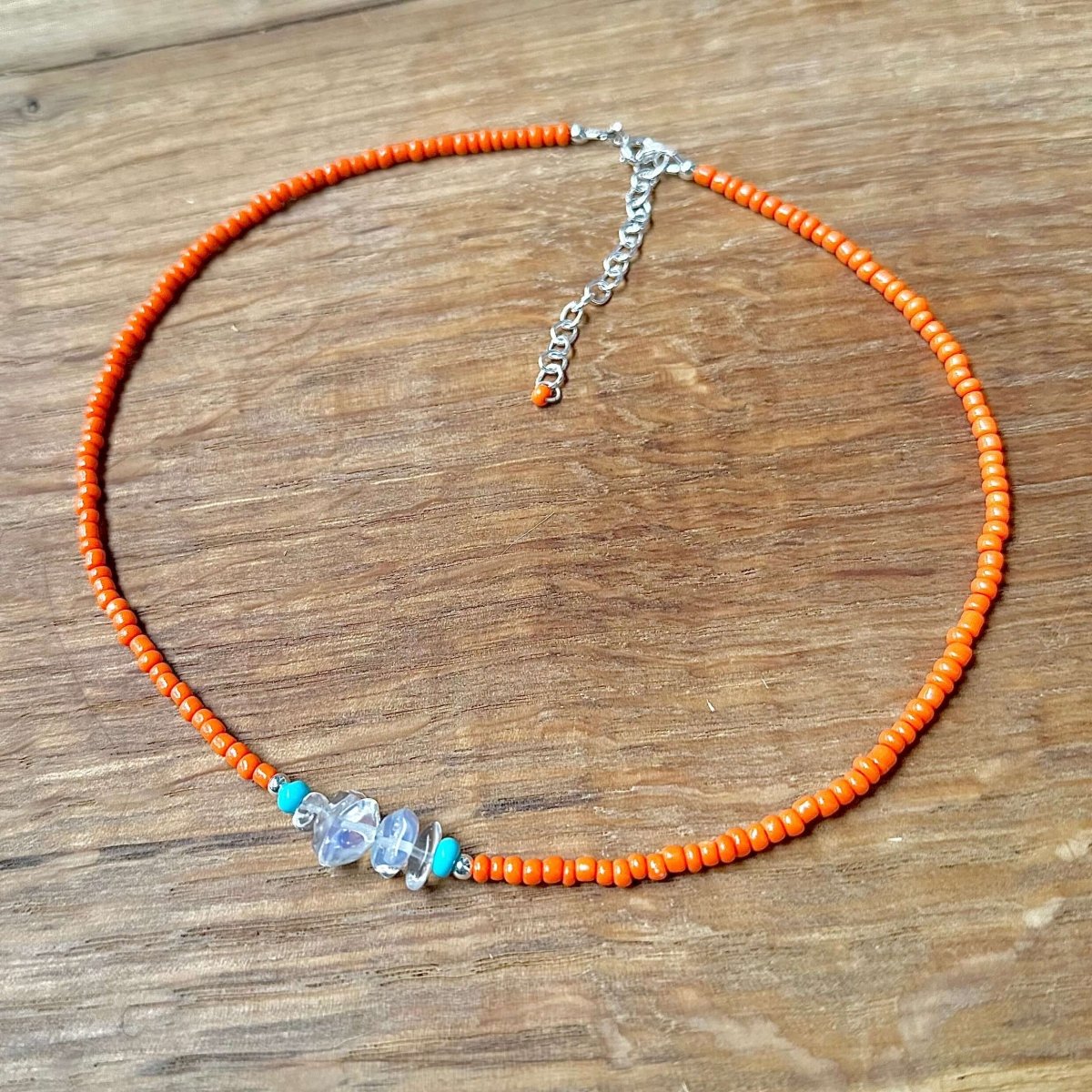 Kette orange 925er Silber - Halsketten