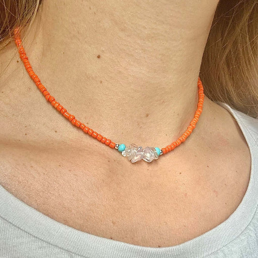 Kette orange 925er Silber - Halsketten