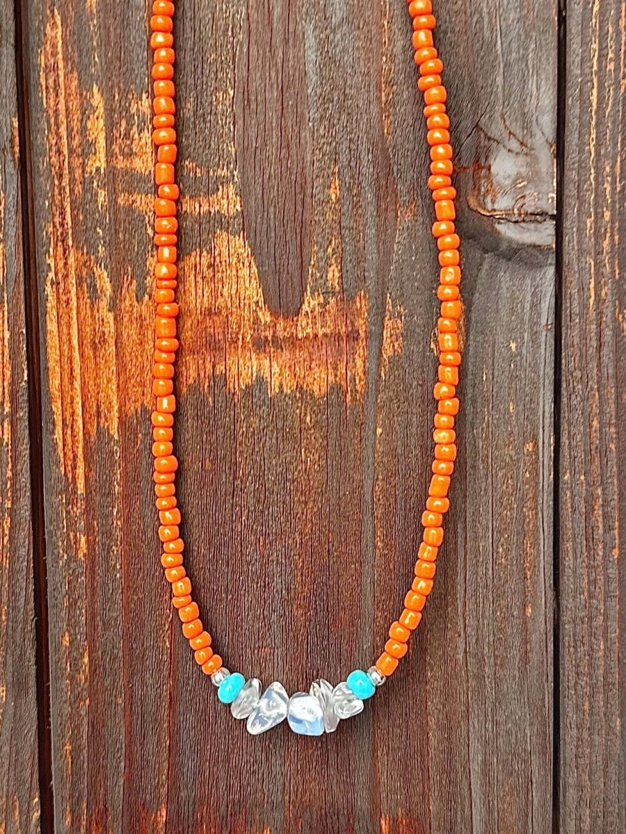 Kette orange 925er Silber - Halsketten