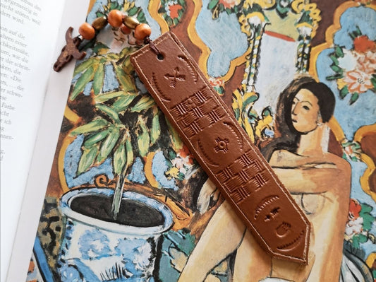 Lesezeichen, Leder mit Anhänger - Lesezeichen