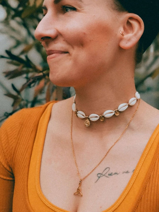 Muschel Choker gold - Ketten