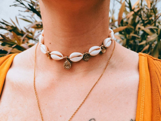Muschel Choker gold - Ketten
