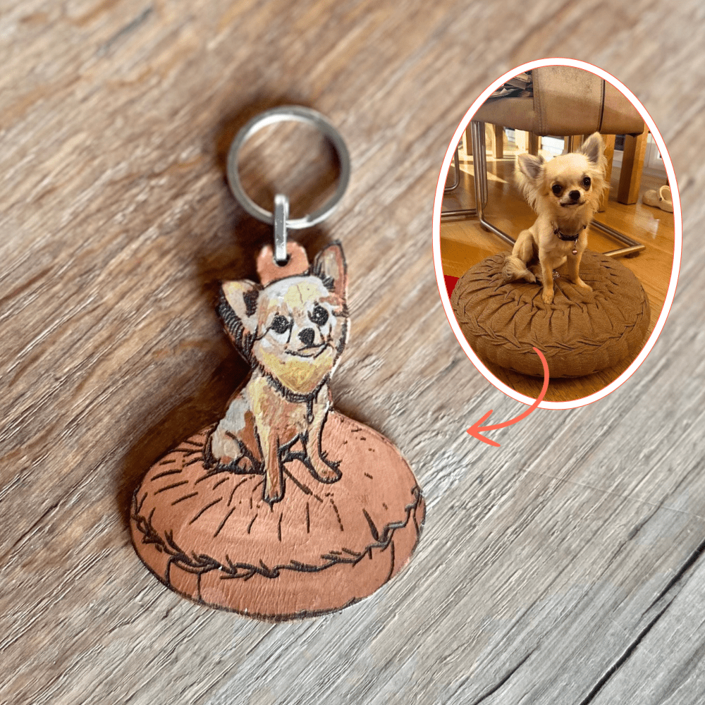 Personalisiertes Hundegeschenk – Handbemalt - Schlüsselanhänger