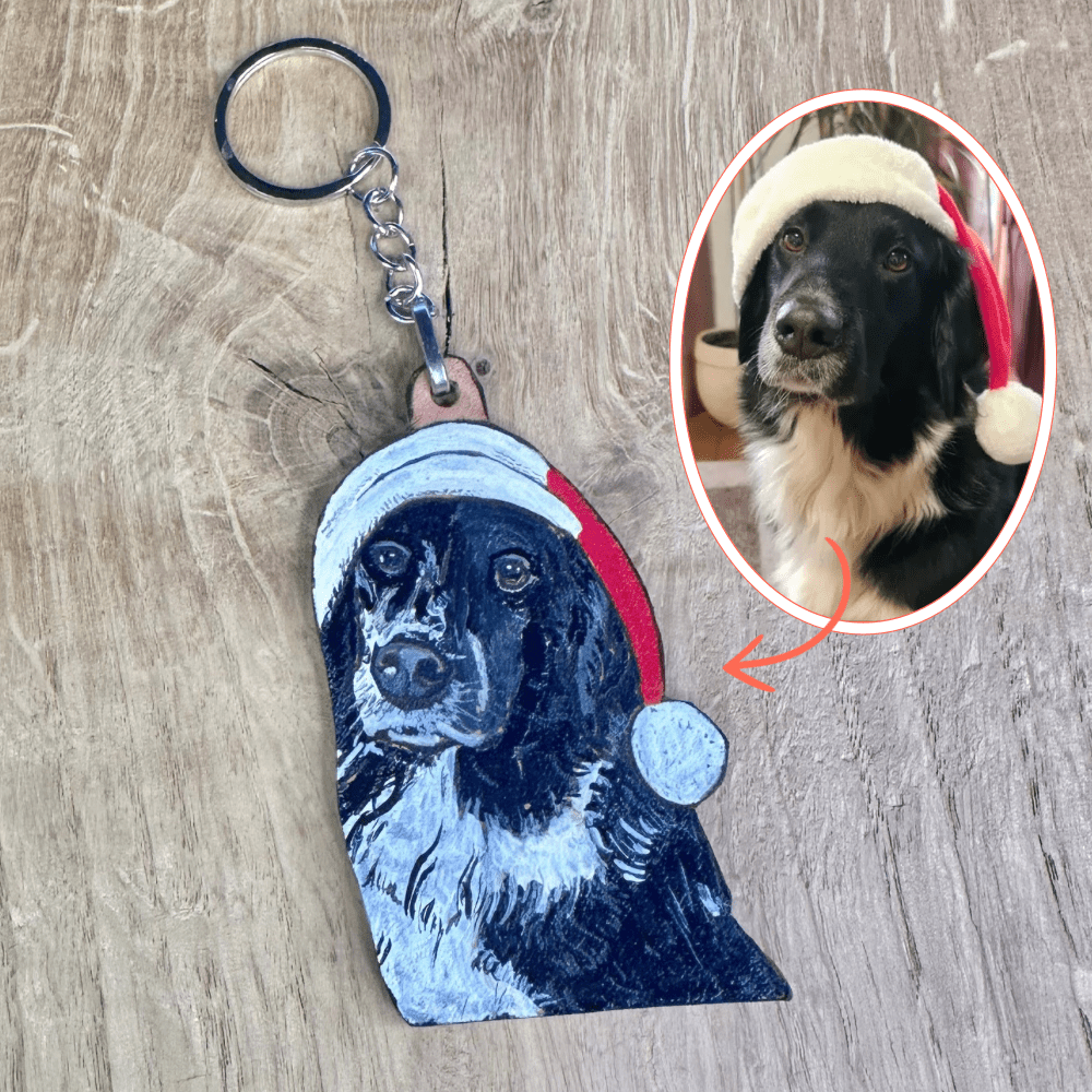 Personalisiertes Hundegeschenk – Handbemalt - Schlüsselanhänger