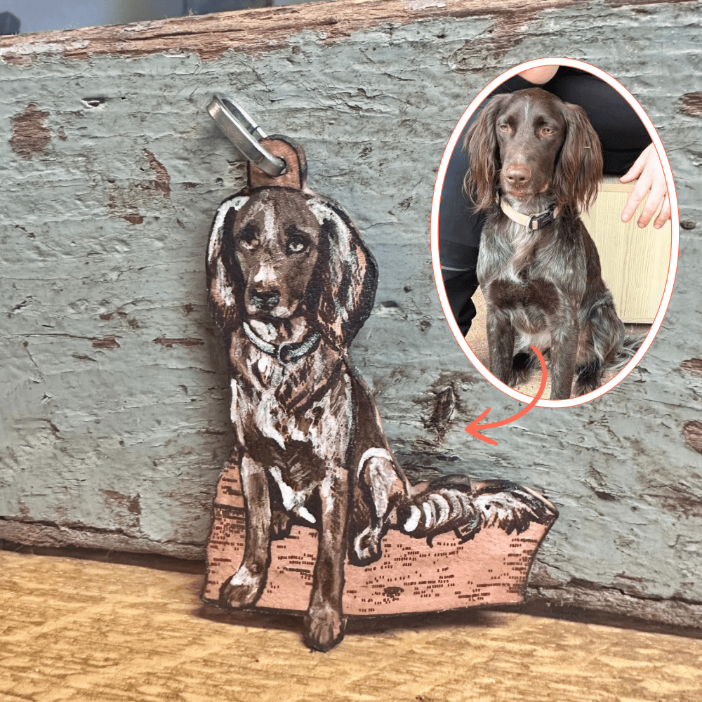 Personalisiertes Hundegeschenk – Handbemalt - Schlüsselanhänger