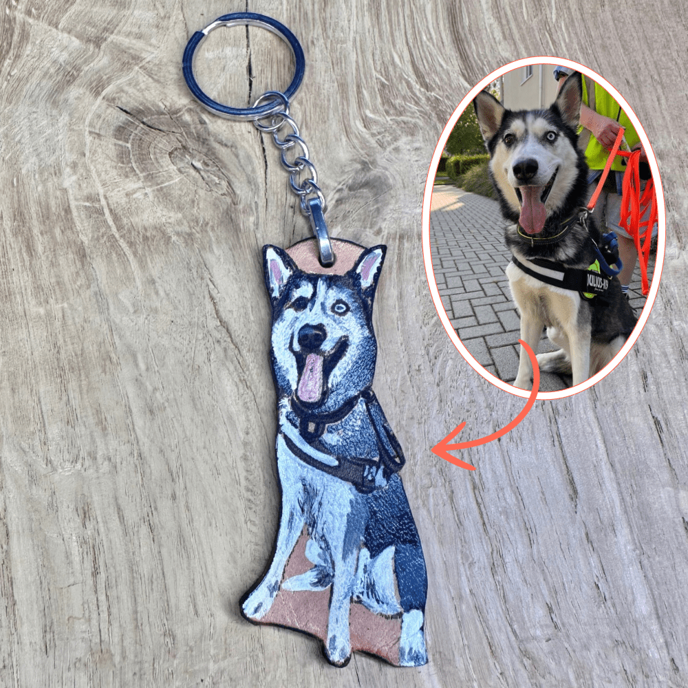 Personalisiertes Hundegeschenk – Handbemalt - Schlüsselanhänger