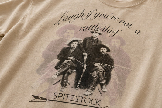Silas T-Shirt Detailansicht Vintage-Fotomotiv – von Spitzstock