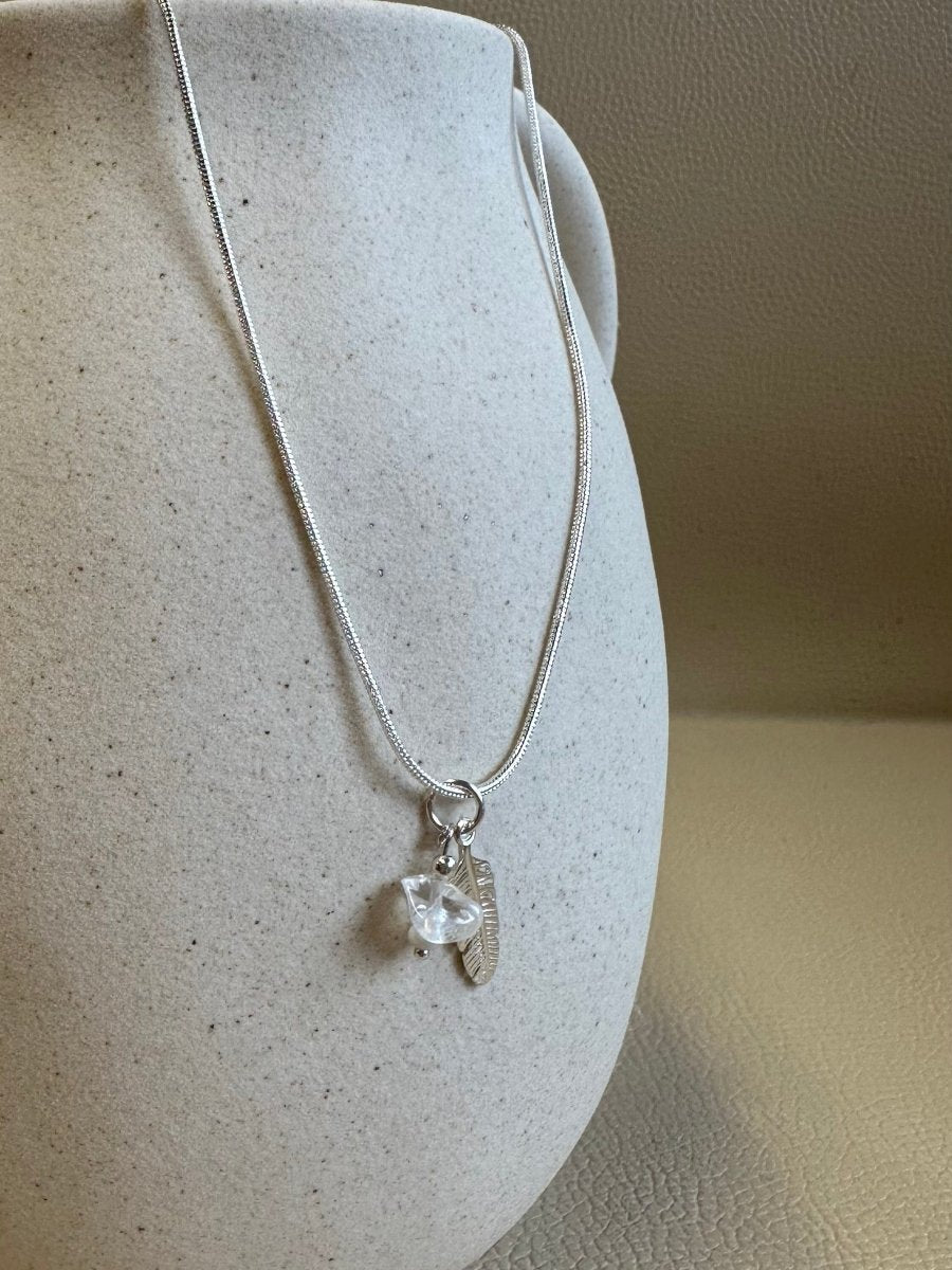 Silberkette Charms Feder - Halsketten