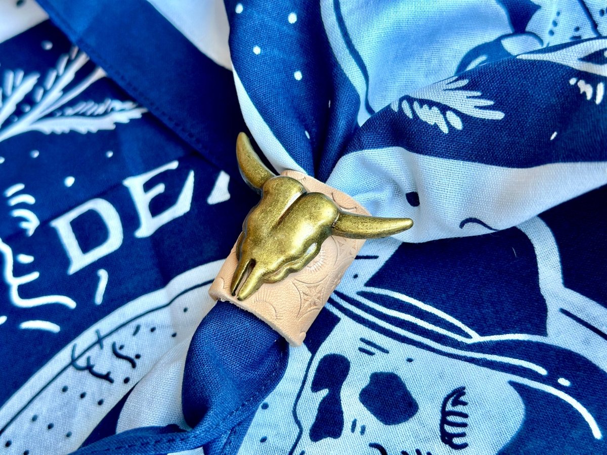 Tuchring Bandana Slide Büffelkopf geprägt - Bandana