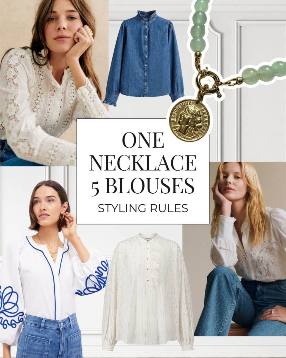 Style it with me: Kurze Perlenketten, Anhänger & Blusen - Spitzstock