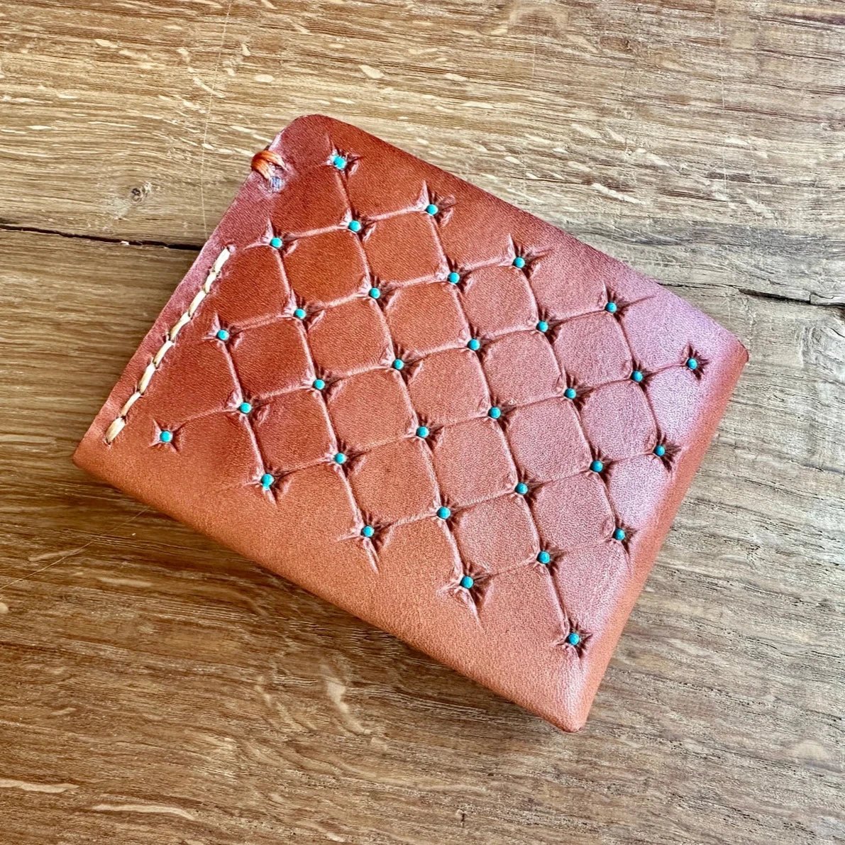 Handgemachte Leder-Geldbörse personalisiert