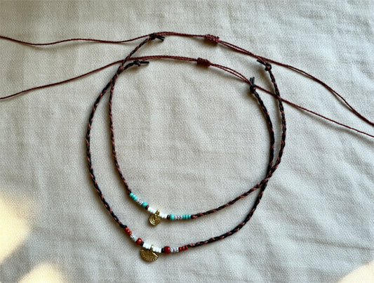 Filigree choker necklace, small beads, surfer style, boho