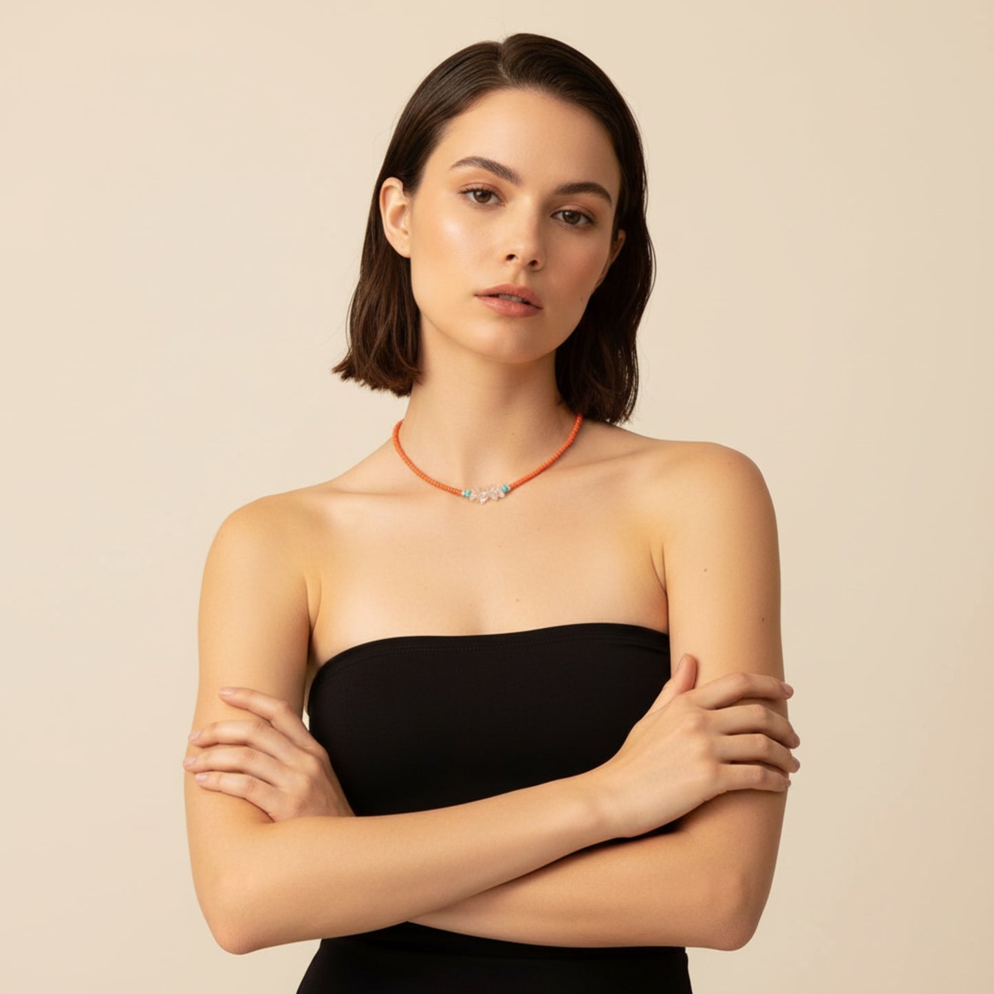 Kette orange 925er Silber