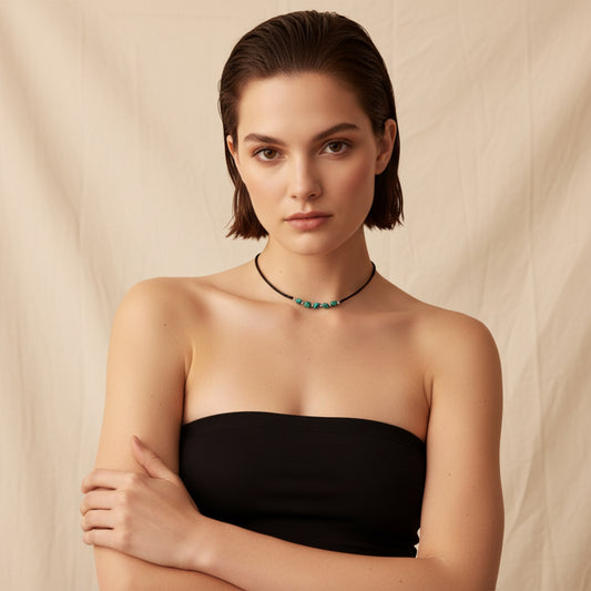 Necklace Leather Turquoise 925 Silver