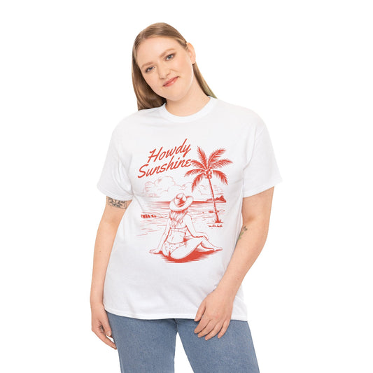 DTF-Druck Howdy Sunshine Schriftzug – Sommerliches Surf Design