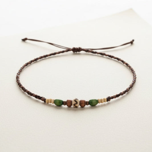 Filigree choker necklace, small wooden beads jewelry, beaded necklace, surfer style