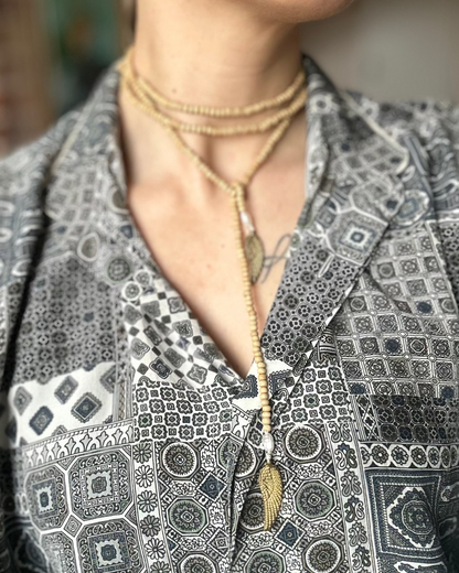 Perlen Lariat Kette Holz, Wickelkette – Sienna von Spitzstock