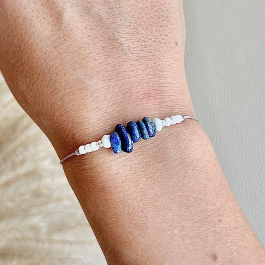 Armband September Geburtsstein Lapislazuli - Armbänder