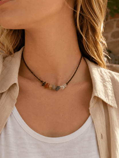 Chakra Choker Edelstein, Boho Yoga Kette – Luna - Halsketten