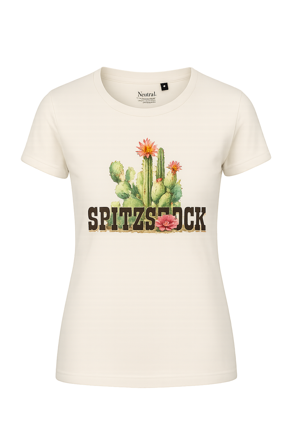Colette T-Shirt Freisteller Vorderseite, transparenter Hintergrund – Spitzstock