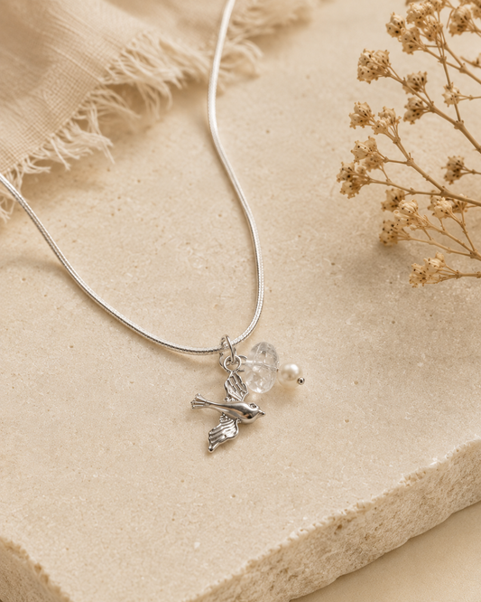 Filigrane 925 Silberkette Charms Bergkristall – Elise von Spitzstock