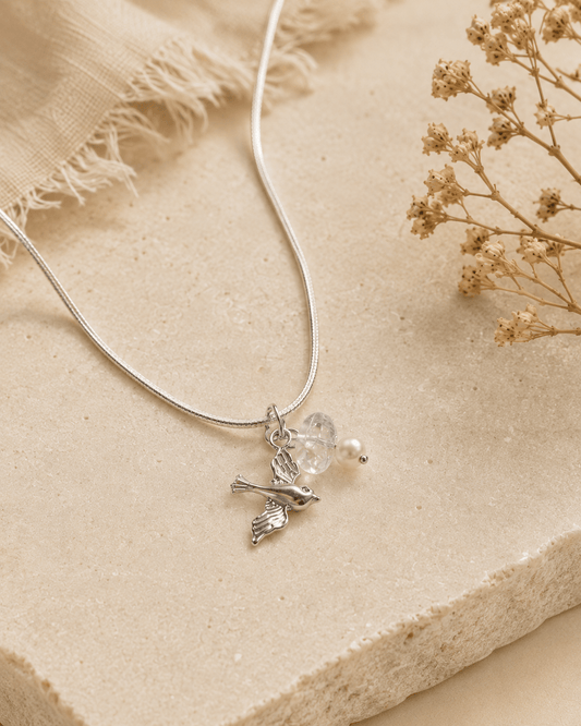 Filigrane 925 Silberkette Charms Bergkristall – Elise - Halsketten