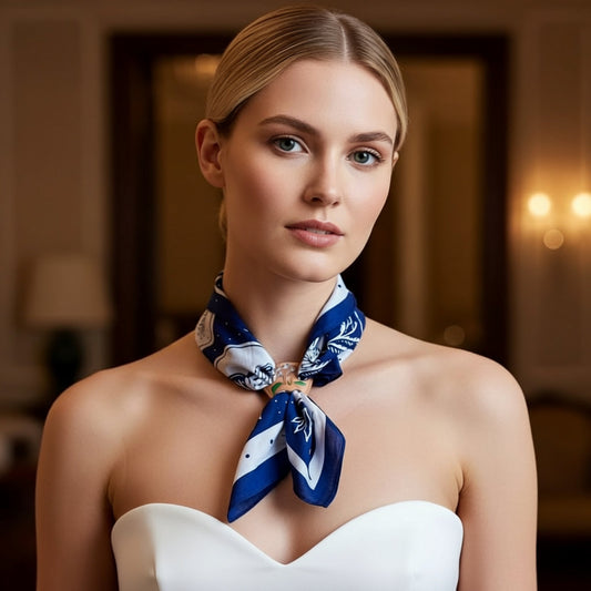 Handbemalter Tuchring „Floral“ – Western Bandana-Slide aus Echtleder - Bandana