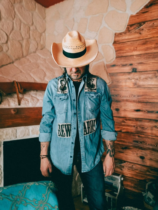 Individualisiertes Jeanshemd "Western" (Gr. M) - 