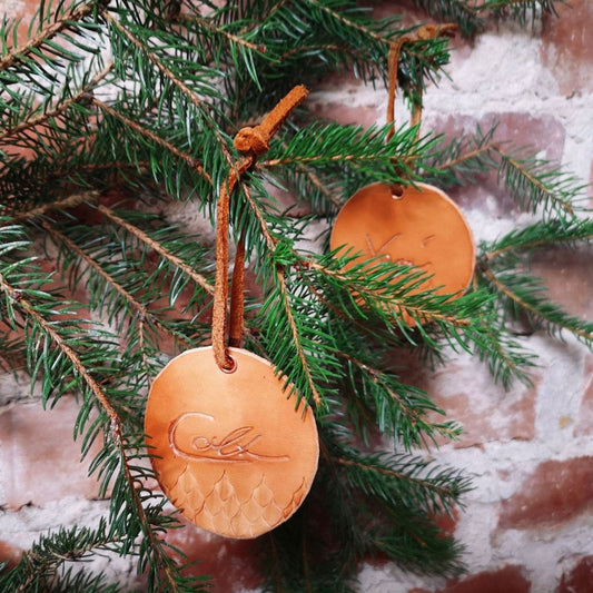 Personalisierter Weihnachtsbaum - Schmuck *Kreis* Leder - 