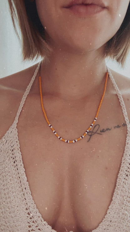 verstellbare, dünne Perlenkette "Iris", Boho Stil