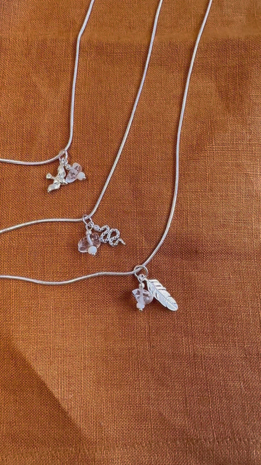 Silberkette Charms Feder