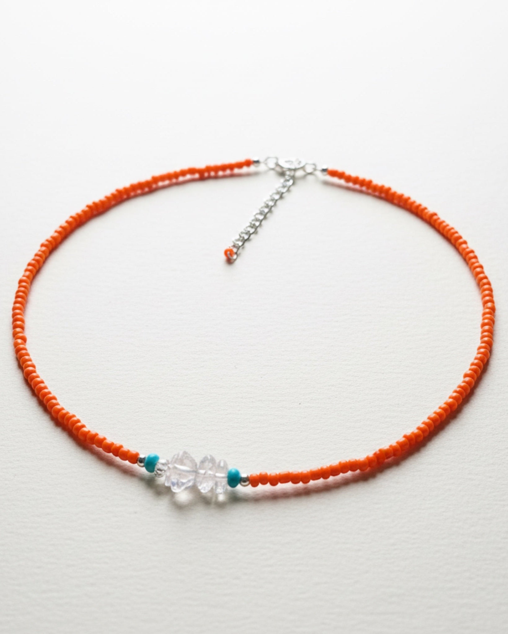 Halskette Orange, 925er Silber Boho – Solene von Spitzstock