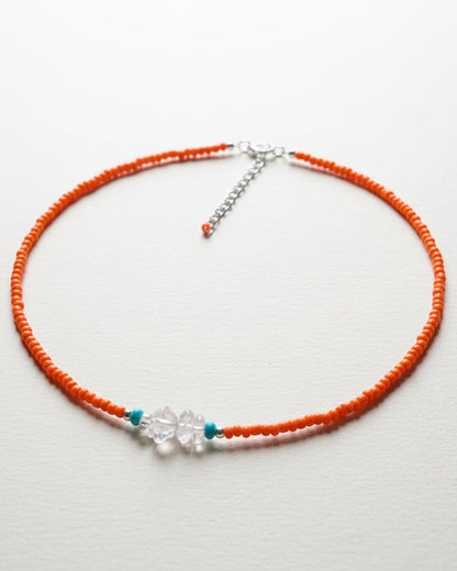 Halskette Orange, 925er Silber Boho – Solene von Spitzstock
