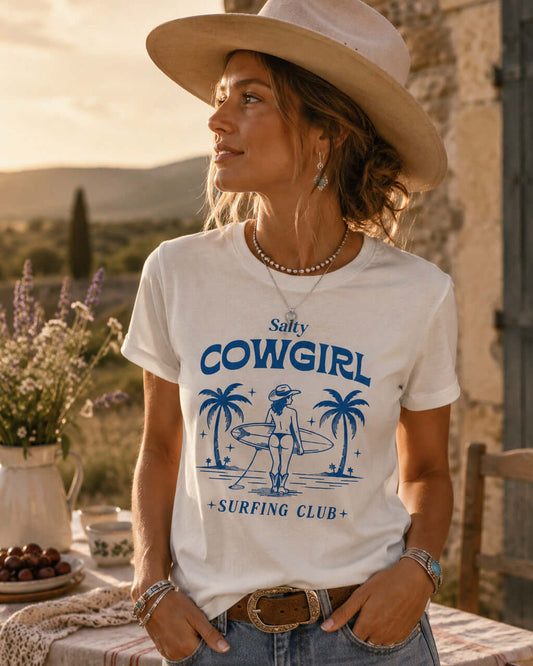 Surfer T-Shirt Beach Print in Türkis – Margaux - T-Shirt