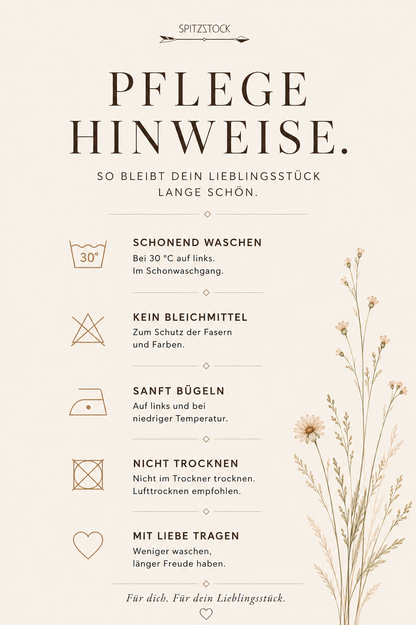 Pflegehinweise Unisex Shirt für DTF-Druck – Spitzstock