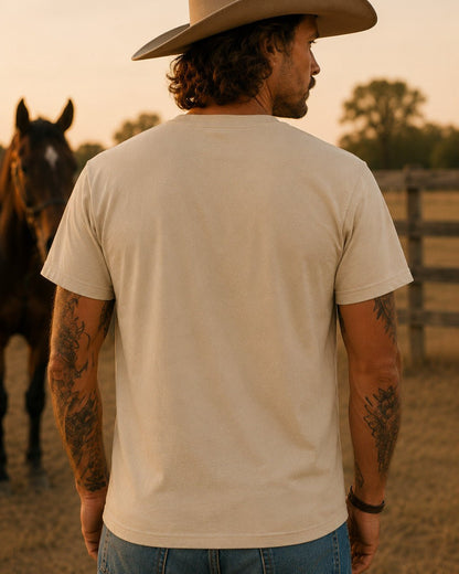 Western T-Shirt Outlaw Vintage in Beige – Silas - T-Shirt