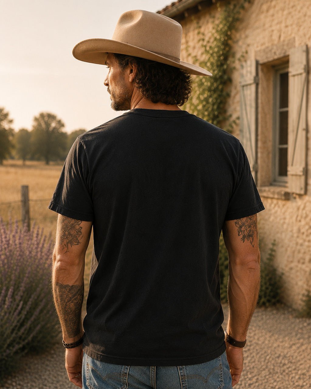 Western T-Shirt Vintage Fotografie in Schwarz – Earp - T-Shirt